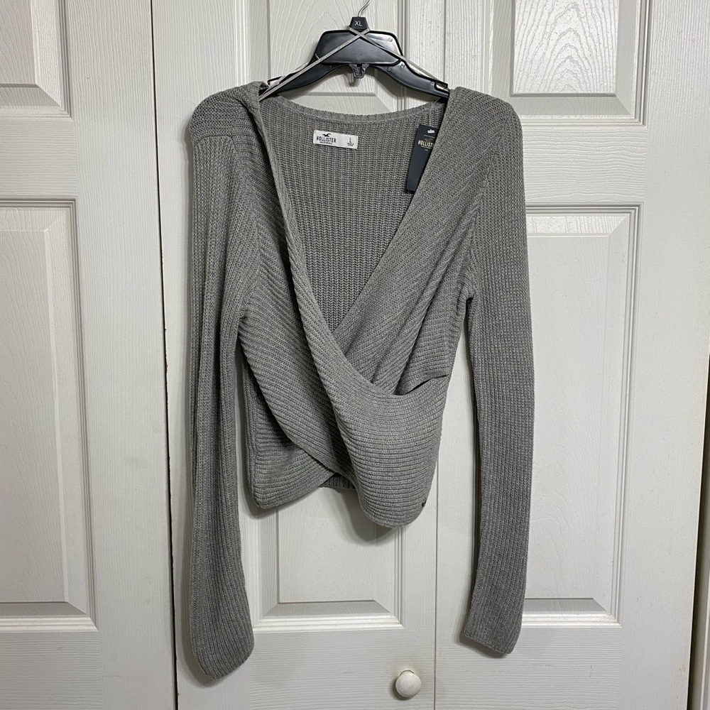 Wrap cropped sweater